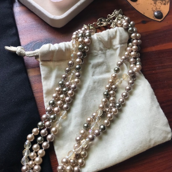 Bundle J. Crew Pearl Ribbon Necklace, Pearl Knotted Necklance, Kendra Scott - Picture 6 of 7